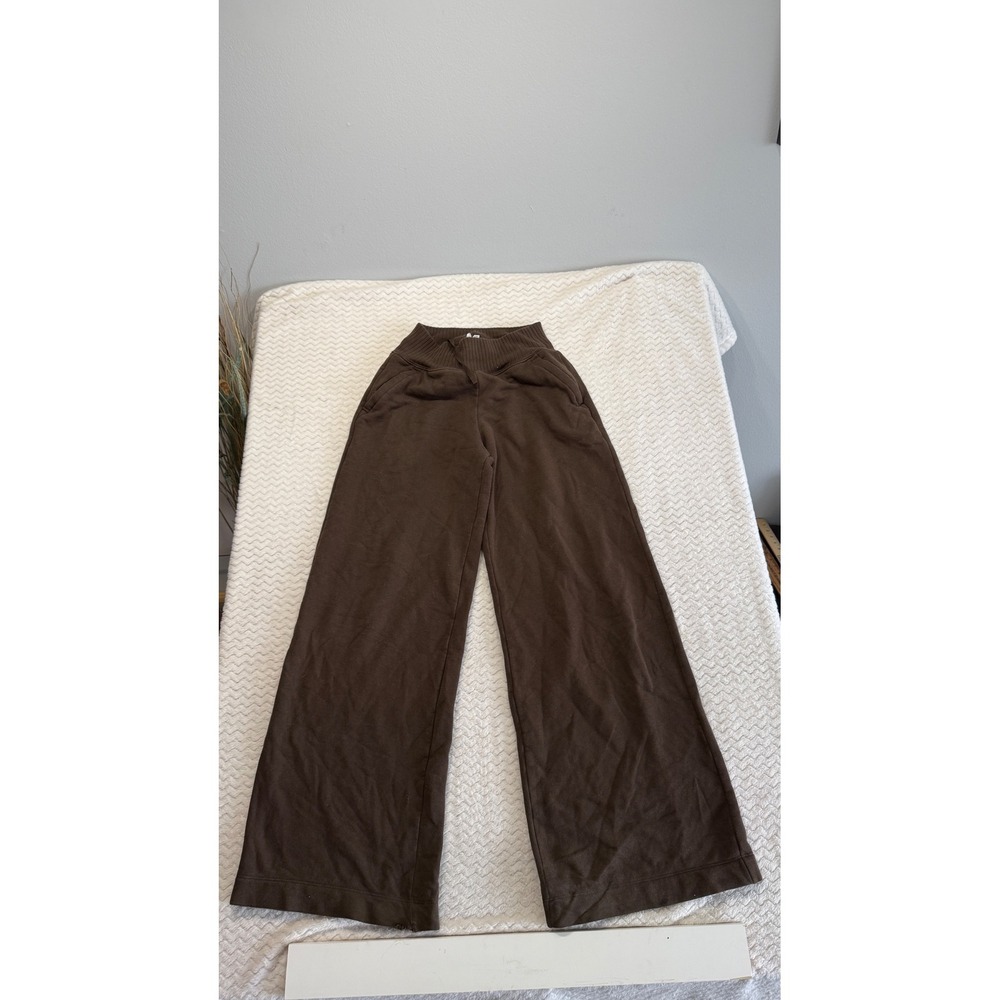 Alo Yoga Serenity Wide Leg Sweatpants Espresso Brown XXS Wide Leg Fleece